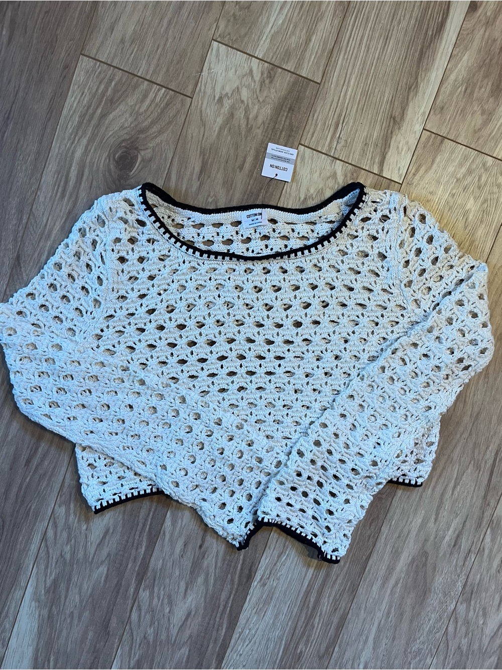 Adorable Cotton On white crochet crop top